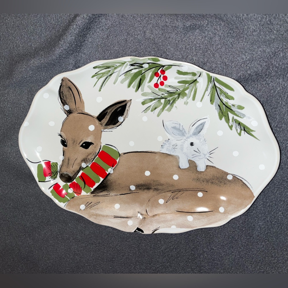 casafina deer friends platter